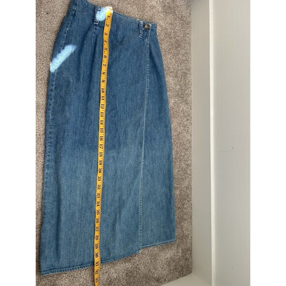 Vintage GAP Maxi Long Wrap Overlap Blue Denim Jean Skirt Women’s Size 1 - Picture 10 of 11